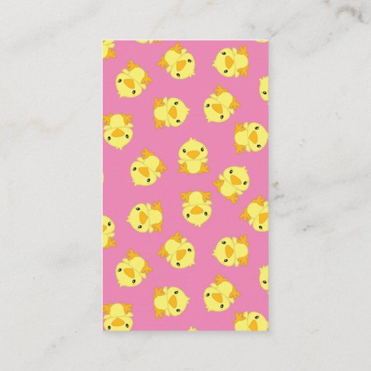 Chick Baby Dusche Pink Begleitkarte (Rückseite)