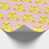 Chick Baby Dusche Pink Geschenkpapier (Ecke)