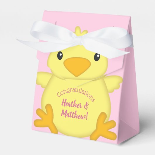 Chick Baby Dusche Pink Geschenkschachtel (Vorderseite)