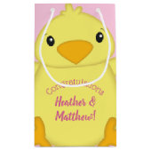 Chick Baby Dusche Pink Kleine Geschenktüte (Rückseite)