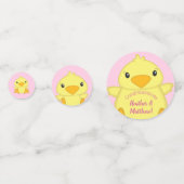 Chick Baby Dusche Pink Konfetti (Rückseiten)
