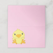 Chick Baby Dusche Pink Platzkarte (Außenseite Aufgefaltet)