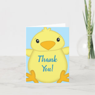 Chick Baby Showblau Dankeskarte