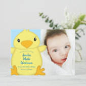 Chick Baby Showblau Einladung (Stehend Vorderseite)