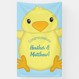 Chick Baby Shower Blue Banner