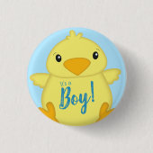 Chick Baby Shower Blue Button (Vorderseite)