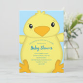 Chick Baby Shower Blue Einladung (Stehend Vorderseite)