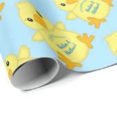 Chick Baby Shower Blue Geschenkpapier (Rolleneckpunkt)