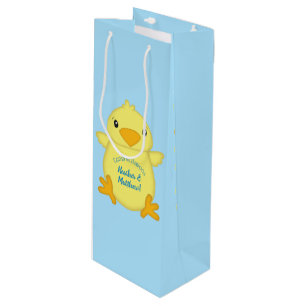 Chick Baby Shower Blue Geschenktüte Für Weinflaschen