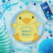 Chick Baby Shower Blue Pappteller (Party)