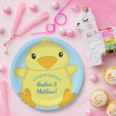 Chick Baby Shower Blue Pappteller (Party)