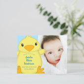 Chick Baby Shower Blue Postkarte (Stehend Vorderseite)