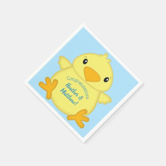 Chick Baby Shower Blue Serviette (Ecke)