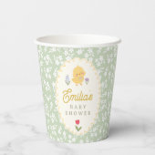 Chick Baby Shower Cute Paper Cups Pappbecher (Rückseite)