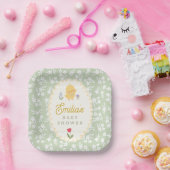 Chick Baby Shower Cute Paper Plates Pappteller (Party)