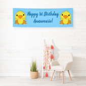 Chick Birthday Party Blue Banner (Insitu)