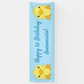 Chick Birthday Party Blue Banner (Vertikal)