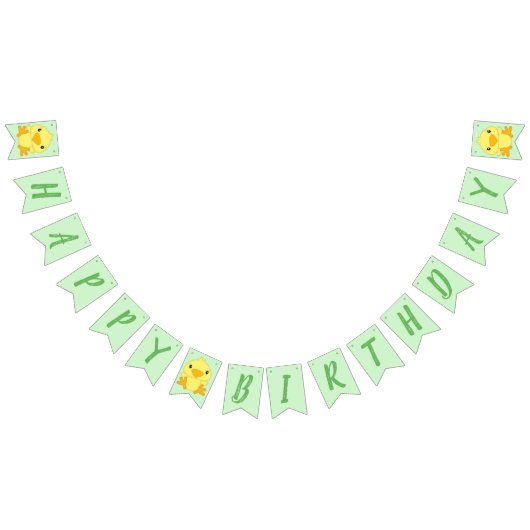 Chick Birthday Party Green Wimpelkette (Alle)