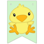 Chick Birthday Party Green Wimpelkette (Erste Fahne)