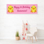 Chick Birthday Party Pink Banner (Insitu)