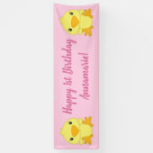 Chick Birthday Party Pink Banner (Vertikal)