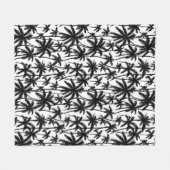 Chick Black + White Palm Tree Muster Fleecedecke (Vorderseite (Horizontal))