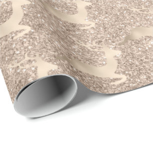 Chick Copper Rose Gold Weihnachtsrentiere Muster Geschenkpapier