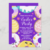 Chick Egg Bunny Easter Donut Cookie Ostern Party Einladung (Vorne/Hinten)