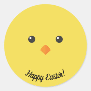 Chick Face Runder Aufkleber