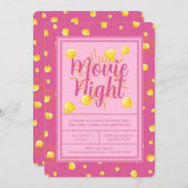 Chick Flick Movie Night - Firework Popcorn Einladung (Vorne/Hinten)