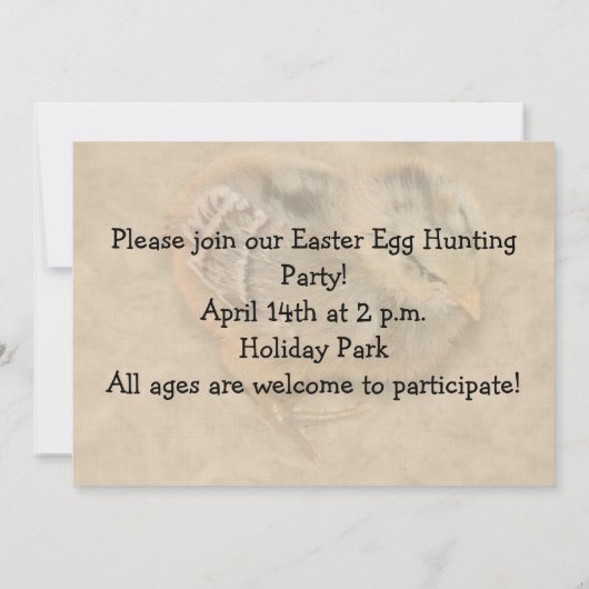 Chick - Fluffy Baby Chicken Oaster Einladung (Rückseite)