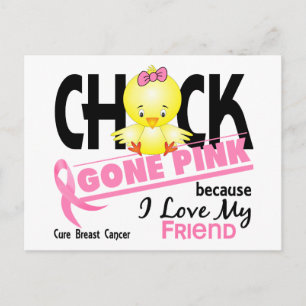 Chick Gone Pink für meinen freunden Brustkrebs Postkarte