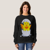 Chick hatches out of egg chicken chick with egg sh sweatshirt (Vorne ganz)