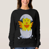Chick hatches out of egg chicken chick with egg sh sweatshirt (Vorderseite)
