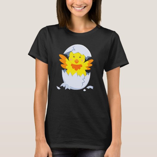Chick hatches out of egg chicken chick with egg sh T-Shirt (Vorderseite)
