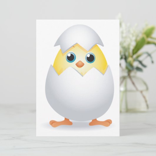 Chick Hatching Einladung (Stehend Vorderseite)