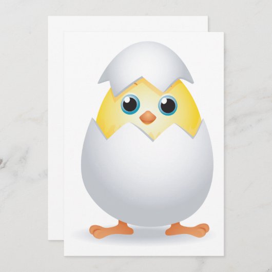 Chick Hatching Einladung (Vorne/Hinten)