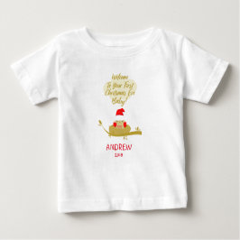 Chick in Nest First Christmas Baby T-shirt