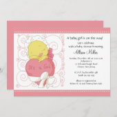 Chick It's a Girl Baby Shower Einladung (Vorne/Hinten)