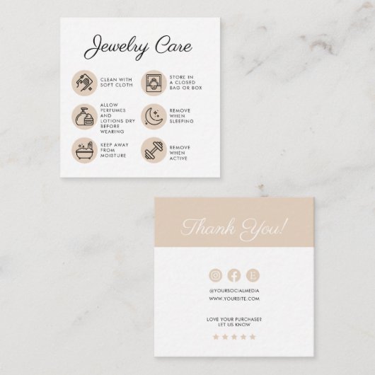 Chick Jewelry Care Instruktionen Business Vielen D Begleitkarte (Vorne/Hinten)