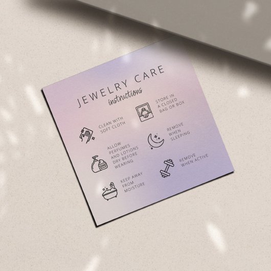Chick Jewelry Care Instruktionen Business Vielen D Begleitkarte