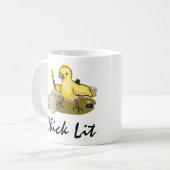 Chick Lit Writer with Paper and Feather Quill Kaffeetasse (Vorderseite Links)