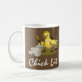 Chick Lit Writer with Paper and Feather Quill Kaffeetasse (Links)