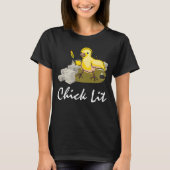 Chick Lit Writer with Paper and Feather Quill T-Shirt (Vorderseite)