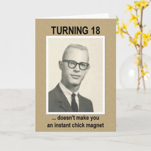 Chick Magnet 18. Geburtstag Karte (Gelbe Blume)