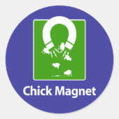 Chick Magnet Blue BG Runder Aufkleber (Vorderseite)