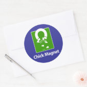 Chick Magnet Blue BG Runder Aufkleber (Umschlag)