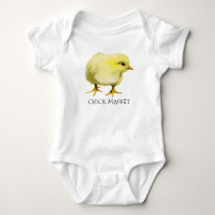 Chick Magnet   Funny Niedlich Pub Baby Chicken Strampler