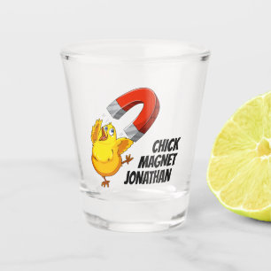 Chick Magnet individuelle Name Schnapsglas