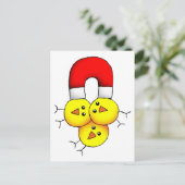 Chick Magnet Postkarte (Stehend Vorderseite)